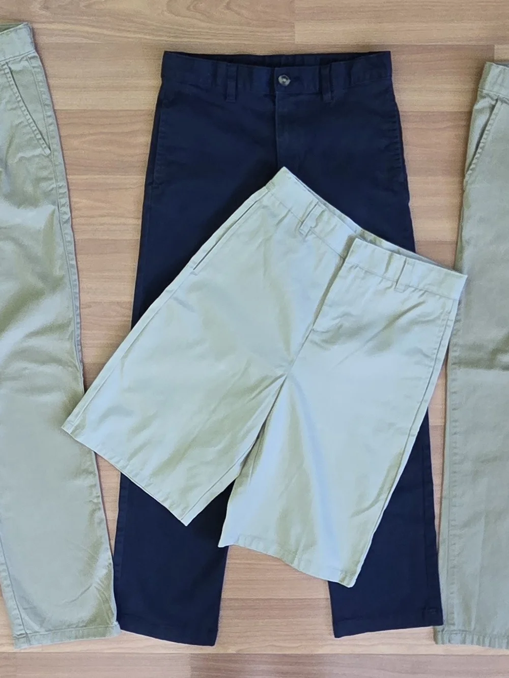 Set of 4, Size 14 Boys, Chino Uniform Pants & Shorts Bundle